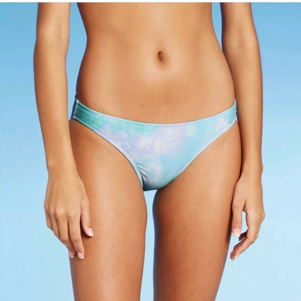 NWT Juniors Cheeky Bikini Bottom Xhilaration Multi Tie-Dye Size XS